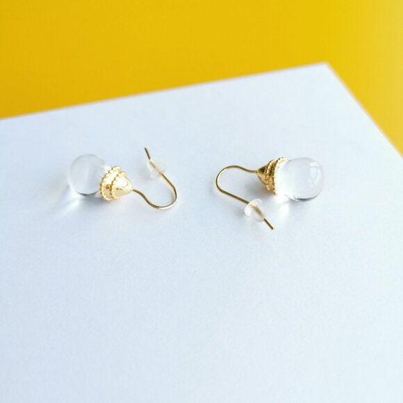 Noel Demi Gold Clear Crystal Earrings by Julie Vos - Picture 4 of 4